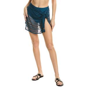 Coco Contours Womens Pacific Sarong Bikini Bottom, Blue